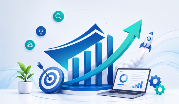 Business growth and digital marketing mission illustration by Sohna Spark Digital